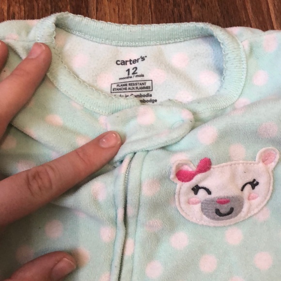 Carters 12M fleece sleeper - Picture 2 of 3